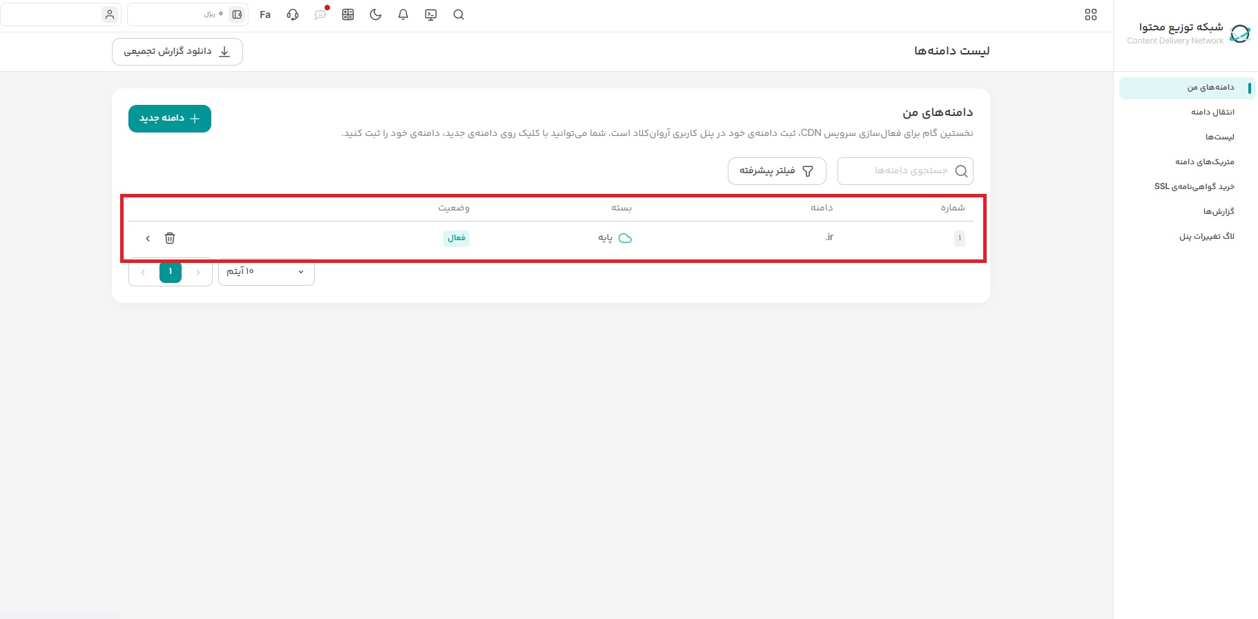 فعال بودن دامنه در ابراروان