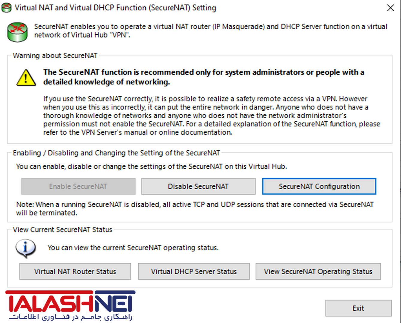 Virtual NAT and Virtual DHCP Setting